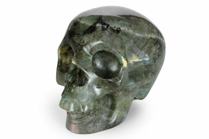 Realistic, Polished Labradorite Skull - Madagascar #381954